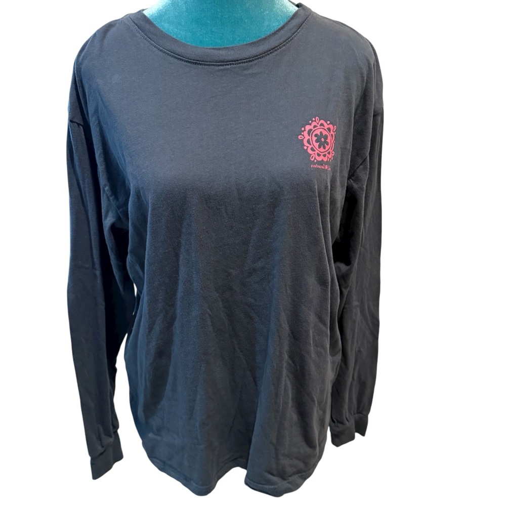 NATURAL LIFE Black Shirt with Pink Accents